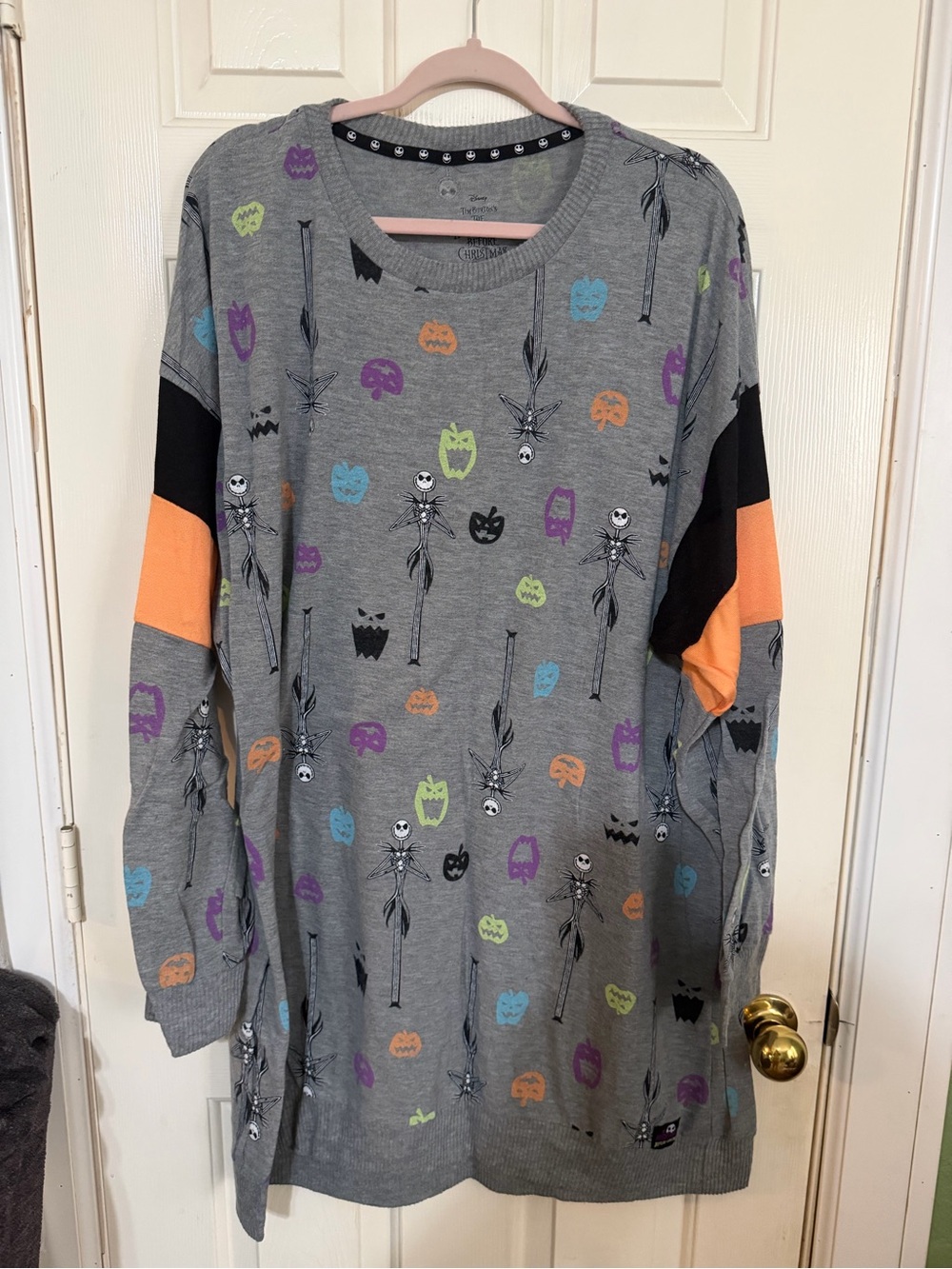 Disney The Nightmare Before Christmas Grey Pullover with Orange Accent